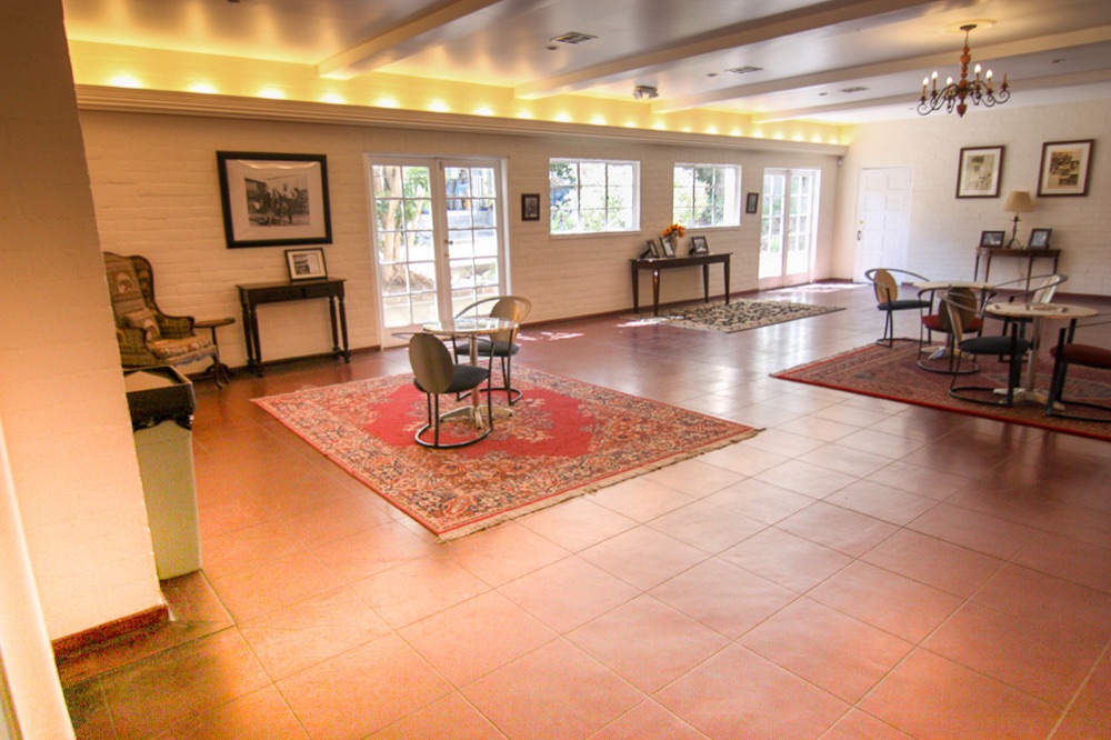 The Lounge and Foyer, with French doors to the garden courtyard
